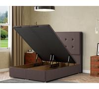 Darlington Ottoman Bed Floor Standing - Malham Weave Eleganza Home Brown Double