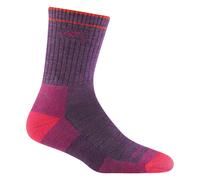 Darn Tough Ladies Micro Crew Cushioned Midweight Hiking Merino Wool Socks - L - Plum Heather