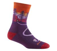 Darn Tough Ladies Northwoods Micro Crew Patterned Cushioned Hiking Socks - L - Nightshade