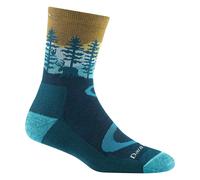 Darn Tough Ladies Northwoods Micro Crew Patterned Cushioned Hiking Socks - M - Dark Teal