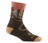 Darn Tough Ladies Northwoods Micro Crew Patterned Cushioned Hiking Socks - M - Earth