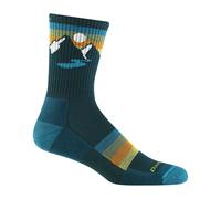 Darn Tough Mens Sunset Patterned Micro Crew Lightweight Hiking Seamless Merino Socks - M - Bottle