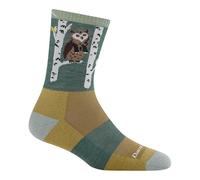 Darn Tough Vermont Critter Club Women's Socks - Micro Crew Lightweight Merino Wool Hiking Socks - Owl Green, M