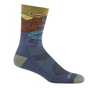 Darn Tough Vermont Men's Micro-Crew Hiking Socks, Chasing Waterfalls - Lightweight Cushioned Crew Socks for Men, Style 5020, Denim, X-Large