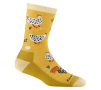 Darn Tough Vermont Women's Mother Clucker Crew Lightweight with Cushion, Sunny, M