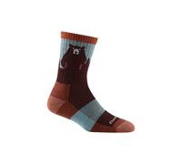 Darn Tough Vermont Women's Novelty Bear Patterned Hiking Merino Socks in Burgundy | Size: Medium Darn Tough Vermont Burgundy M