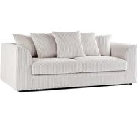 Darnall 2 Seater 3 Seater Fabric Sofa Set Scatter Back Soft Jumbo Cord Couch Cream