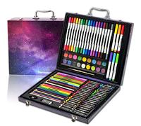 Darnassus 132-Piece Art Set, Deluxe Professional Color Set, Creating Gift Box, Art Set Crafts Drawing Painting Christmas Kit for Kids and Adult, Girls Boys