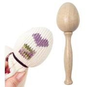 Darning Egg Kit, Wooden Darning Egg Sewing Tool Repair with Long Curved Handle, Darning Egg for Socks with Large Eye Needles Sewing Threads Kits, Easy Grip Mending Kit for Home