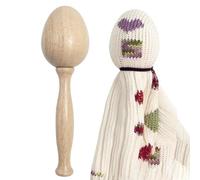 Darning Egg - Wood Metal 19.5x5.5cm | Darning Egg Kit Wooden Ďarning É Thread Easy Grip Đarning Yarn | Sock Repair and Clothing Patching Tool for Sewing Mending and Daily Fabric Care Use