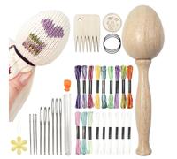 Darning Egg - Wood Metal 19.5x5.5cm | Darning Egg Kit Wooden Ďarning É Thread Easy Grip Đarning Yarn | Sock Repair and Clothing Patching Tool for Sewing Mending and Daily Fabric Care Use