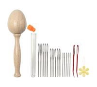 Darning Egg - Wood Metal 19.5x5.5cm | Darning Egg Kit Wooden Ďarning É Thread Easy Grip Đarning Yarn | Sock Repair and Clothing Patching Tool for Sewing Mending and Daily Fabric Care Use