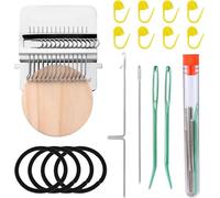 Darning Loom, Speedweve Weaving Repair Loom Machine Small Darning Loom Tool for Beginners Quickly Knitting Mending Jeans Socks DIY Weaving Arts (14 Hooks, with Bend Needles)