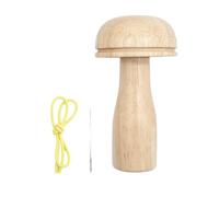 Darning Mushroom Kit - Wood Mending Tool, Sock Repair Set, Sewing Darning Supplies | Yarn Elastic Strap Inclusion, Handcrafted Wooden Repair Aid Sock Heels Pants Sweaters Needlework Restoration Projec