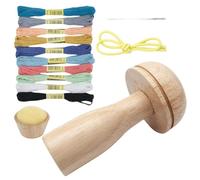 Darning Mushroom Kit - Wooden Sock Repair Tools, Needlework Mend Sewing Set with Sturdy Beechwood Finish, Needle Storage Compartment Groove Design, Ideal for Fixing Holes Sweaters