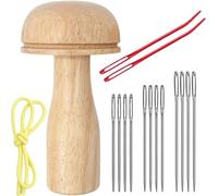 Darning Mushroom, Wood Darning Egg Sewing Tool Repair for Darning Socks, Hats, Pants, Sweaters, DIY Sewing Crafts, Cute Wooden Mushroom Darner Needle Patch Holes