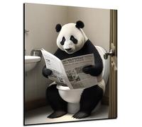 DARO Design - Pictures Decorative Guest Toilet Wall Picture Bathroom Toilet Art Print Picture on 6 mm HDF 30 x 20 cm Panda Bear Wall Decoration - Funny Wall Pictures Canvas Poster Aesthetic Room Decor