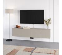 Daroca Wall Mounted TV Unit Floating Media Cabinet with 4 Doors - Sandstone