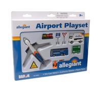 Daron Allegiant Airlines Airport 8-Piece Die-Cast Metal and Plastic Airplane, Vehicles, and Accessories Playset Toy and Collectible Ages 3+