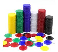 Darovly 600Pcs Plastic Poker Mini Chips in 6 Colors Bulk Poker Card Game Chips for Game Play Learning Math Counting Kids Teaching Rewards(2.2CM in Diameter)