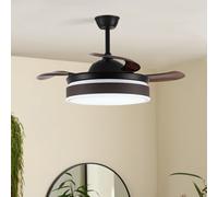 Darphe 107Cm Brown 3-Blade Ceiling Fan With Light - Dimmable Led & Remote Control