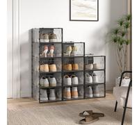 Darphe 12 Plastic Transparent Shoe Boxes That Can Be Stacked And Folded, Along With A Tall Shoe Cabinet