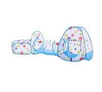 Darphe 3-In-1 Polka Dot Kids Pop-Up Tent Set With Tunnel Ball Pit Foldable Indoor Outdoor Playhouse