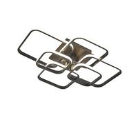 Darphe 70W Black 6 Squares Power-Saving Led Ceiling Light, Living Room Dimmable Ceiling Light With Remote Control