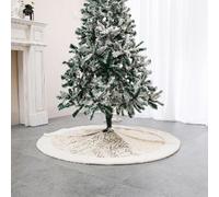 Darphe 78Cm Diameter Plush Christmas Tree Skirt With Gilded Branch Pattern