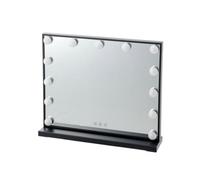 Darphe Black Frame Rectangle Hollywood Makeup Vanity Mirror With 13 Dimmable Bulbs, 52Cm W X 10Cm D X 42Cm H