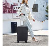 Darphe Black Hardside Carry-On Suitcase With Spinner Wheels, 34Cm W X 21Cm D X 55Cm H