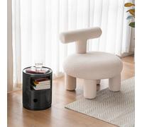 Darphe Cylindrical Multi Tiered Plastic Bedside Storage Drawers Unit Drawer Bedside Chest Black