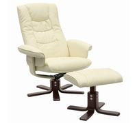 Darphe Ergonomic Executive Beige Office Reclining Chair With Footstool
