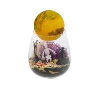 Darphe Halloween Diy Terrarium Kit For Kids With Fixed Led Moon Lamp Glass Jar Skeleton Castle Decor