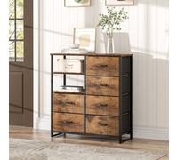 Darphe Medieval-Inspired Wooden Storage Cabinet With 6 Drawers And Open Shelves