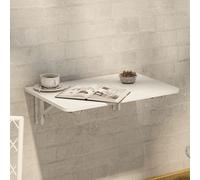 Darphe Rectangular White Fold-Down Wall Mounted Table Space Saving 80X60Cm