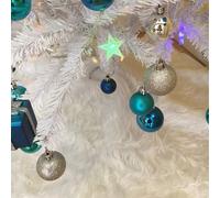 Darphe White Plush Christmas Tree Skirt Christmas Decorations Diameter 90Cm