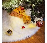 Darphe White Plush Christmas Tree Skirt Christmas Ornament