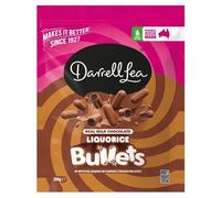 Darrell Lea Real Milk Chocolate Liquorice Bullets, 204g, Pack of 3