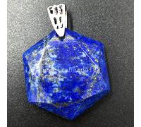 DarryDooly Beautiful jewelry Natural Lapis Lazuli Hexagon Women Men Pendant Bead PC5693