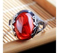 DarryDooly Cellacity Thai Silver 925 Jewelry Gemstones Ring for Women Garnet Yellow Amber Emerald Moonstone Opening adjustable Rings Gifts