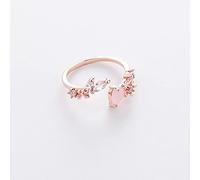 DarryDooly Korean New Exquisite Crystal Temperament Ring Sweet French Elegant Flower Opening Ring Female Jewelry