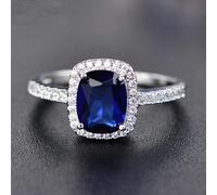 DarryDooly Trendy Aquamarine Silver Color Rings For Woman Wedding Engagement Blue Sapphire Ring 2022 Trend Natural Luxury Original Jewelry