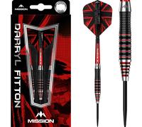 Mission Darts Darryl Fitton | 95% Tungsten Steel Tip Darts | Black & Red Electro plate coating