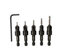 DART 1/4" Hex Quick Change Countersink Drill Bit Set - ISO9001 Accredited Countersink Drill Bits- Includes Adjustable HSS Drill Bits for Precise Pilot Holes - Suitable for Wood and PVC