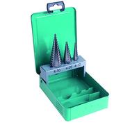 DART 3 Piece Straight Flute Step Drill Set - HSS Step Drill Bit for Metal, Sheet Metal, Stainless Steel, Steel, Cast Iron, Aluminium, Non-ferrous Metals, Plastic