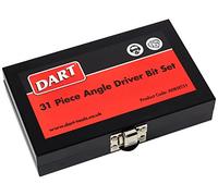 DART 31 Piece Right Angle Impact Driver Set - Right Angle Drill Attachment for Corded/Cordless Drill Driver - 90 Degree Drill Adaptor with Magnetic Drill Bit Holder for Impact Driver
