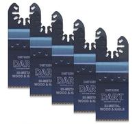 DART 44mm Bi-Metal Multi Tool Saw Blades 5 Pack - Saw Blades for Oscillating Multi Tools - Essential General Purpose Cutting Multi Tool Accessories - Bi Metal Multi-Tool Blades Fit Most Tool Brands