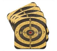 Dart / Archery Target Practice Red For Bullseye Set Of 4 Coasters