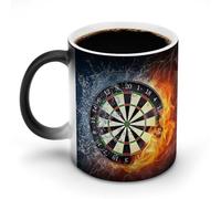 Dart Board Color Changing Mug Heat Sensitive Coffee Mugs Unique Magic Ceramic Cup Funny Art Mug Large Novelty Tea Cup Personalized Discoloration Mugs for Xmas Funny Gifts